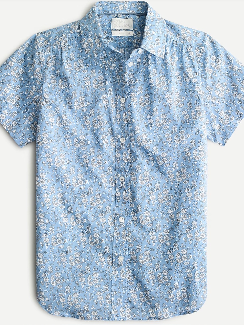 J. Crew Classic Fit Capel Liberty Fabric Blue Floral Short Sleeve Shirt Size 8